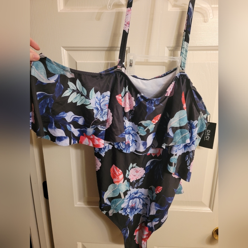 Floral Flutter Off Shoulder Swimsuit